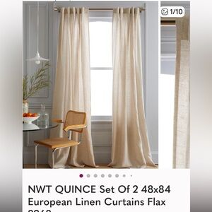 Basically new QUINCE Set Of 2 48x84 European Linen Curtains Flax.